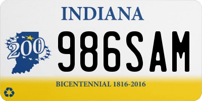 IN license plate 986SAM