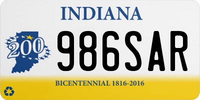 IN license plate 986SAR