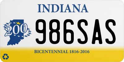 IN license plate 986SAS