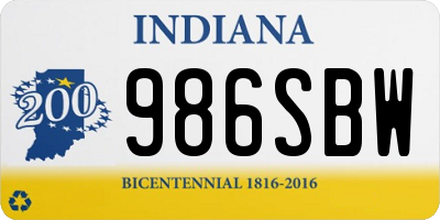 IN license plate 986SBW