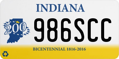 IN license plate 986SCC