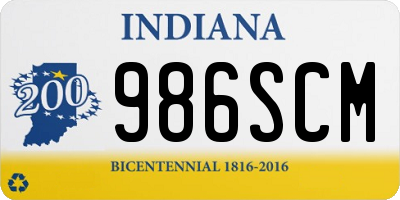 IN license plate 986SCM