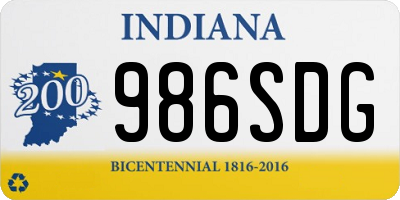 IN license plate 986SDG