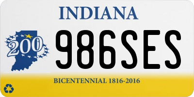 IN license plate 986SES