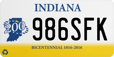 IN license plate 986SFK