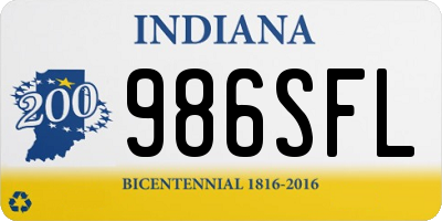 IN license plate 986SFL