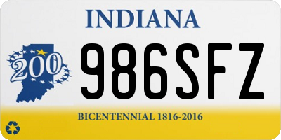 IN license plate 986SFZ