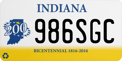 IN license plate 986SGC