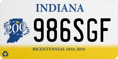 IN license plate 986SGF