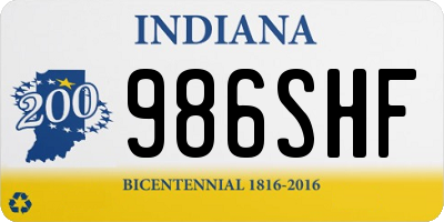 IN license plate 986SHF