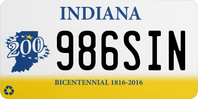 IN license plate 986SIN