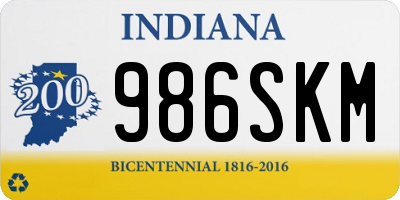 IN license plate 986SKM