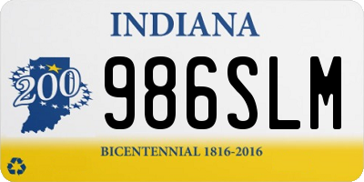 IN license plate 986SLM