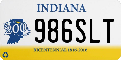 IN license plate 986SLT