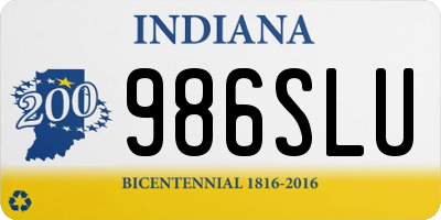 IN license plate 986SLU