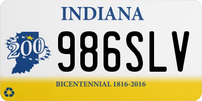 IN license plate 986SLV