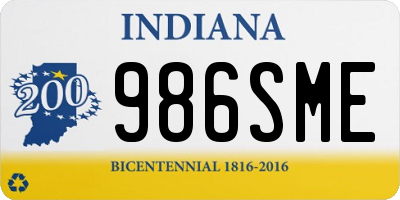 IN license plate 986SME