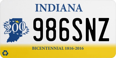 IN license plate 986SNZ