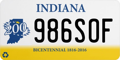 IN license plate 986SOF