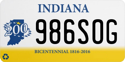 IN license plate 986SOG