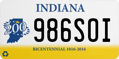 IN license plate 986SOI