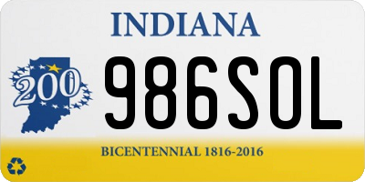 IN license plate 986SOL