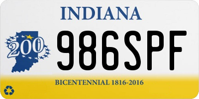 IN license plate 986SPF