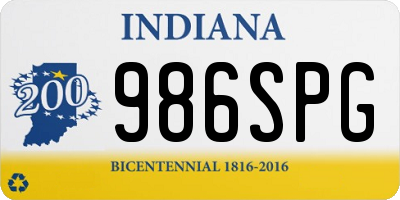 IN license plate 986SPG