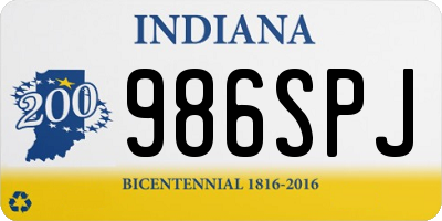 IN license plate 986SPJ