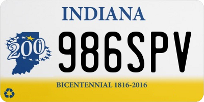 IN license plate 986SPV