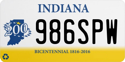 IN license plate 986SPW