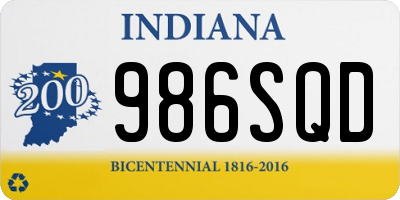 IN license plate 986SQD