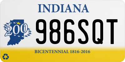 IN license plate 986SQT