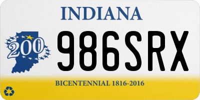 IN license plate 986SRX