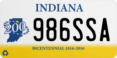 IN license plate 986SSA