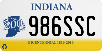 IN license plate 986SSC