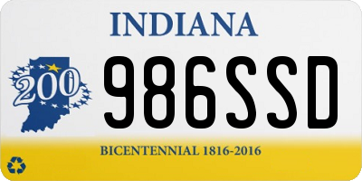 IN license plate 986SSD