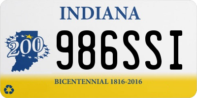 IN license plate 986SSI