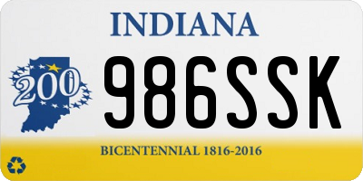 IN license plate 986SSK