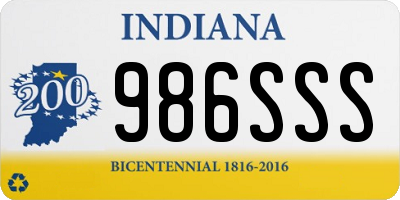 IN license plate 986SSS