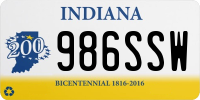 IN license plate 986SSW