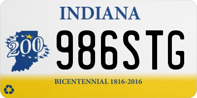 IN license plate 986STG