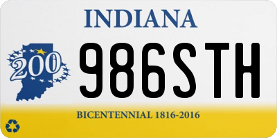 IN license plate 986STH