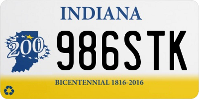 IN license plate 986STK