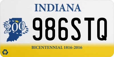 IN license plate 986STQ