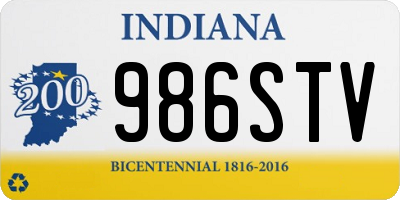 IN license plate 986STV