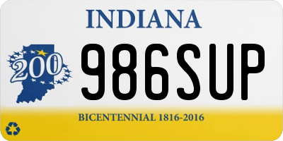 IN license plate 986SUP