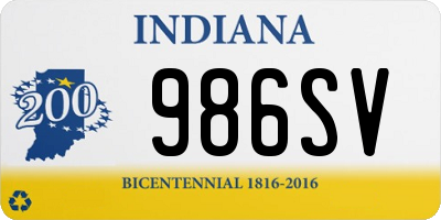 IN license plate 986SV