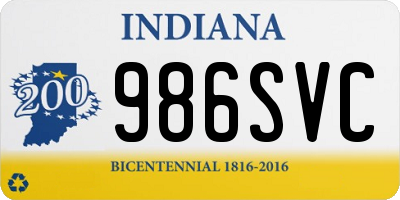 IN license plate 986SVC