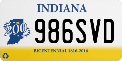 IN license plate 986SVD